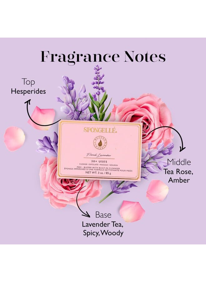Spongellé Pedi-Buffer - Cleanse, Exfoliate & Polish Feet - French Lavender - Image 3
